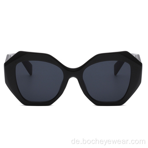 Neue personalisierte unregelmäßige Polygon-Sonnenbrille Damen grenzüberschreitender Besatz Sonnenbrille Herrennetz Rote Hip Hop-Brille s21177